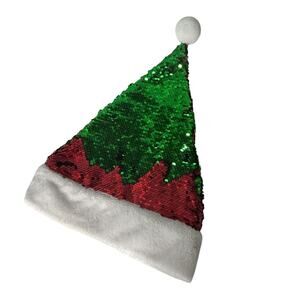 Santa Flip Sequin Hat Red Green OSFM